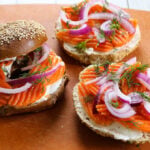 Bagels with vegan carrot lox