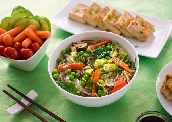 Asian noodle bowls (with bean-thread noodles)