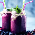 Blueberry, raspberry green smoothies