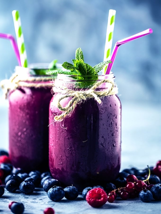 blueberry and raspberry smoothie with apple juice recipe