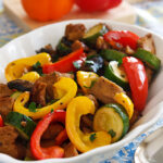 Seitan with Peppers and Portobellos