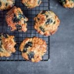 Vegan lemon Blueberry Muffins On a Cooling Rack