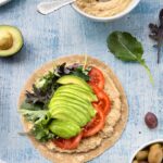 Olive hummus wraps open