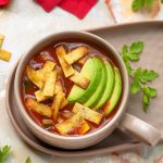 Tortilla soup with summer squash and corn1