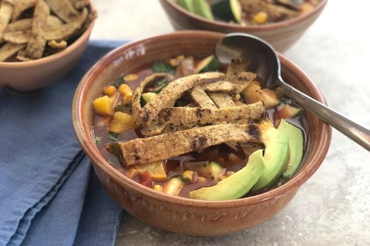Tortilla Soup with Summer Squash and Corn