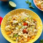 Pasta and quinoa salad with corn and tomatoes