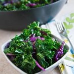 Sesame stir-fried kale and red cabbage