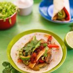 Sizzling tempeh or tofu fajitas