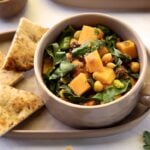 Sweet potato stew with chard and chickpeas