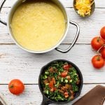 Grits with greens and vegan bacon