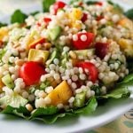Israeli Couscous Salad with Apricots, Tomatoes, and Cucumber