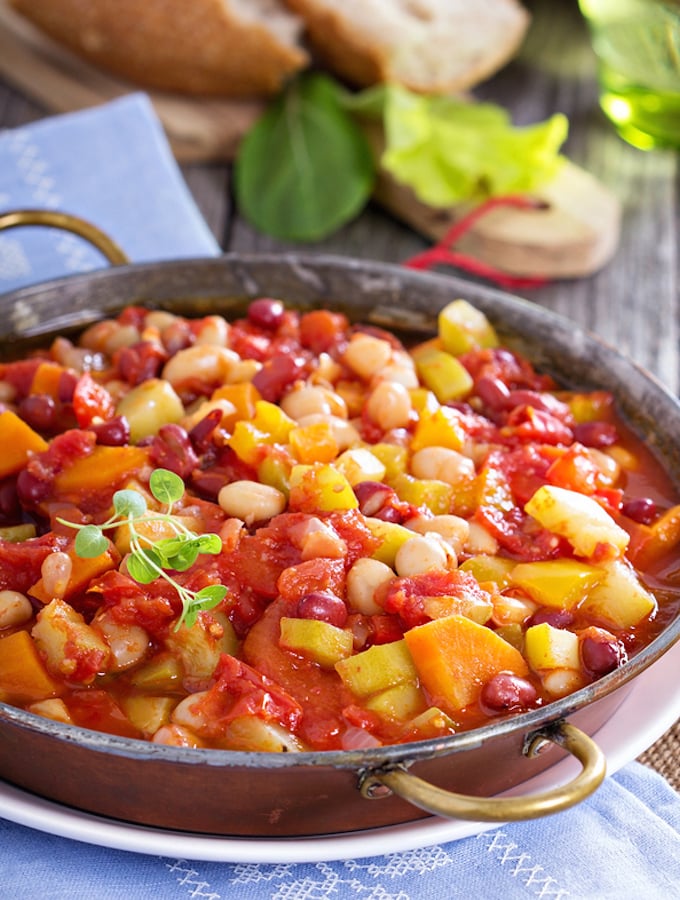 White Bean Stew with Sweet Potatoes and Squash