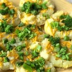 vegan broccoli and cheddar smashed potatoes1