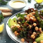 Kale Salad with Chickpeas, Avocado - Lemony vinaigrette
