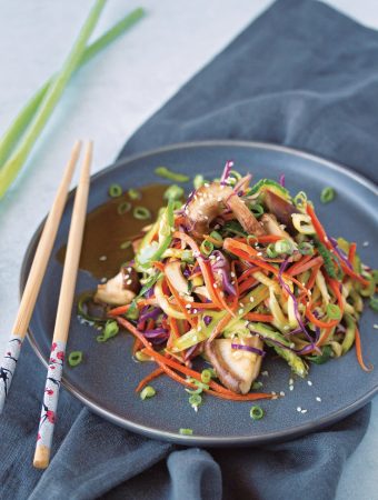 Raw Wok Vegetable Zuchhini Noodle Stir-Fry