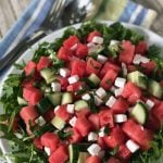 Vegan Feta, Watermelon, and Cucumber Salad