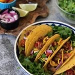 Beefless Taco Crumbles using walnuts, mushrooms, and bulgur or quinoa