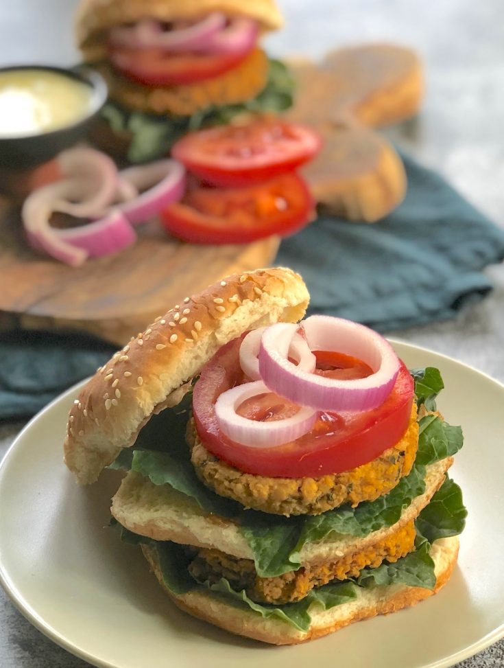 Vegan Curried Chickpea Burgers