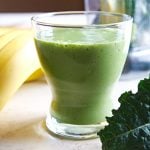Green smoothie with banana and avocado