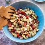 Potato and bean salad with artichokes and tomatoes