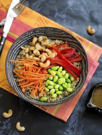 Quinoa and edamame protein bowl