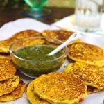 Vegan corn fritters with cilantro tomatillo salsa