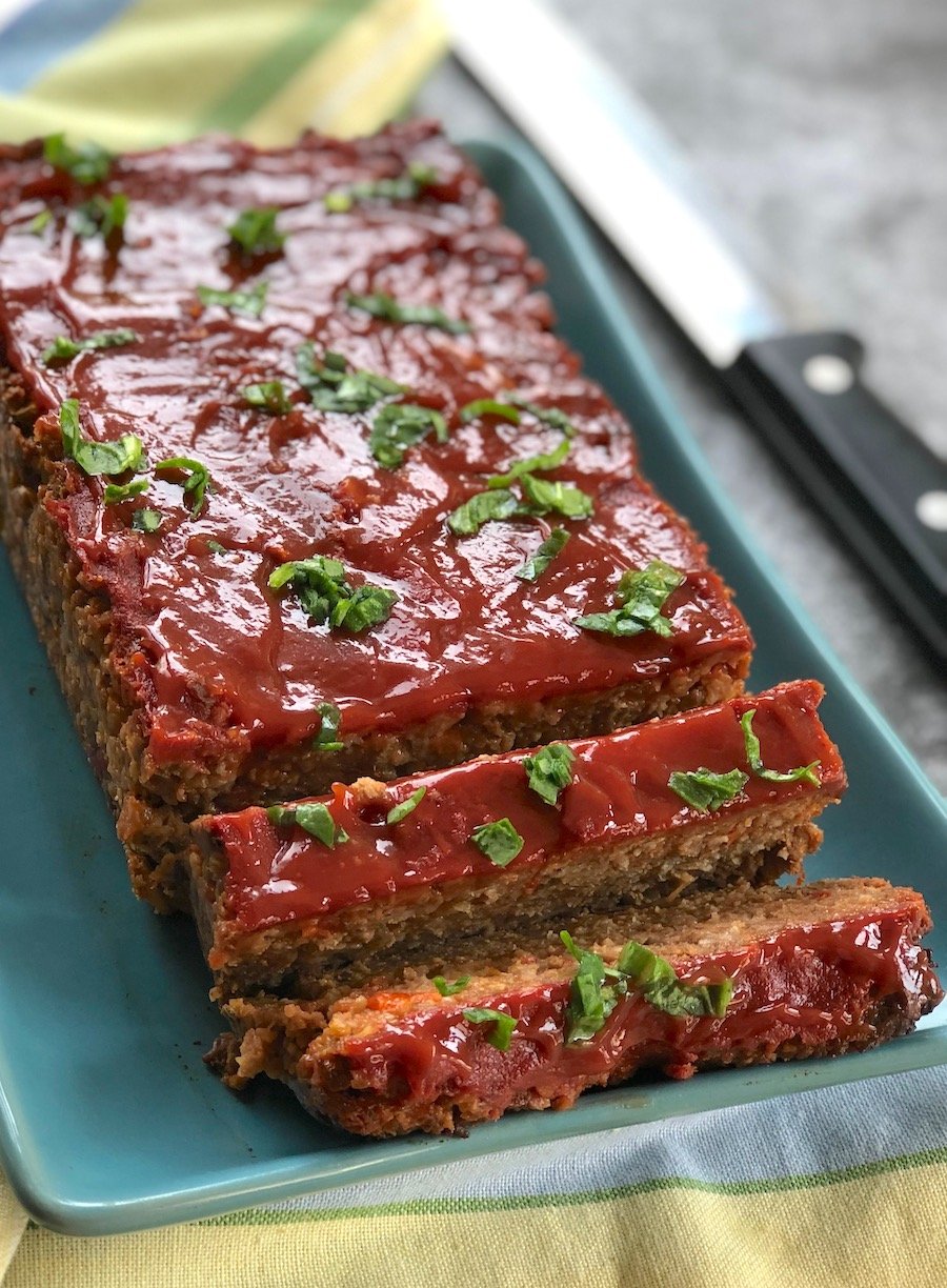 Vegan Impossible or Beyond Meat Meatloaf (with a beans & walnuts variation)