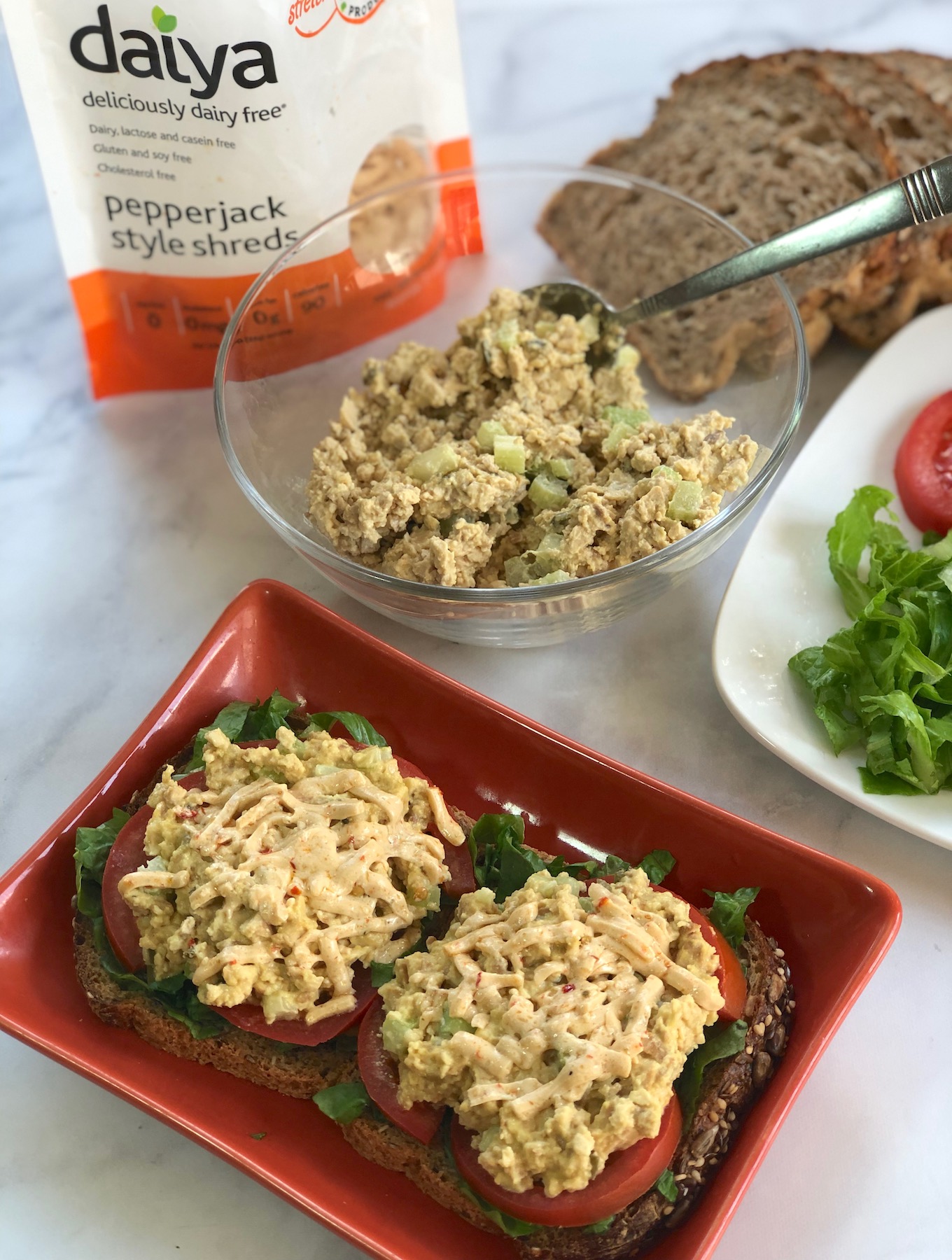 Vegan Tuna melt sandwiches