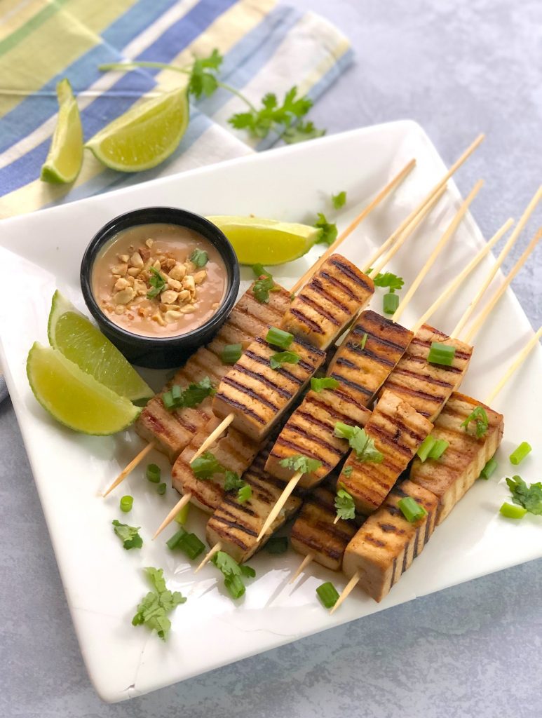 Vegan Peanut Satay Skewers (with Lots of Plant Protein Options)