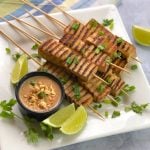Peanut Satay Skewers made with tofu