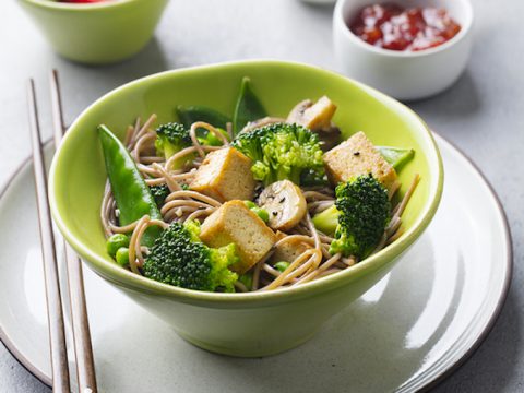 Stir-Fried Soba Noodles with Tofu and Green Vegetables - The Vegan