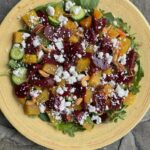 Beet and Feta salad with cucumbers, greens & balsamic vinaigrette