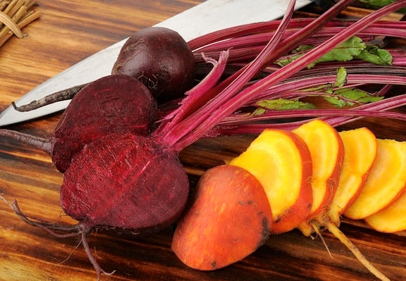 Red and Golden Beets sliced