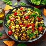 Black bean and corn salad with avocado and tomatoes