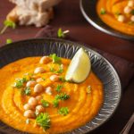 creamy curried carrot chickpea soup