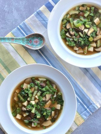 Gingery Miso mushroom soup1