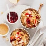 Peanut Butter and Jam Whole Grain Breakfast Bowls