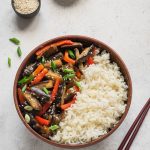 Stir Fried Eggplant and Bell Peppers