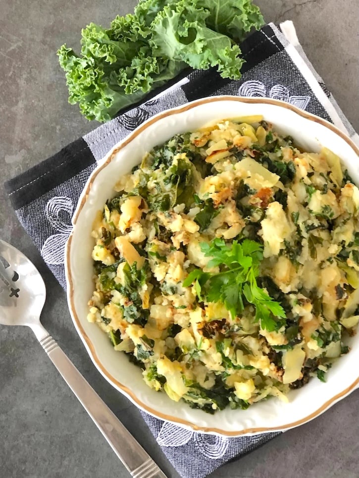 Vegan Kale and Cabbage Colcannon