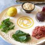 Vegan Seder plate for passover