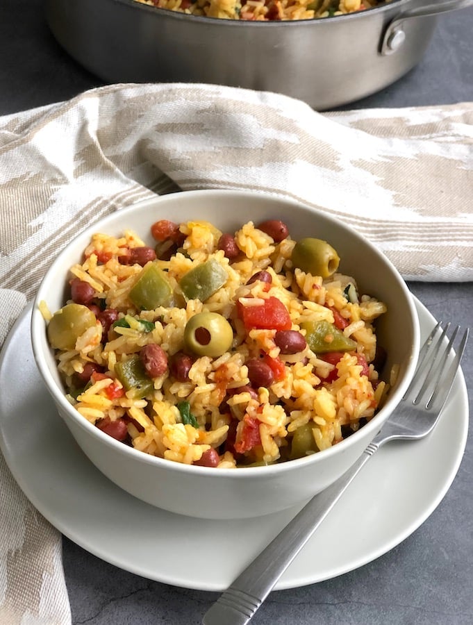 Spanish Rice and Beans with Pimiento Olives - The Vegan Atlas