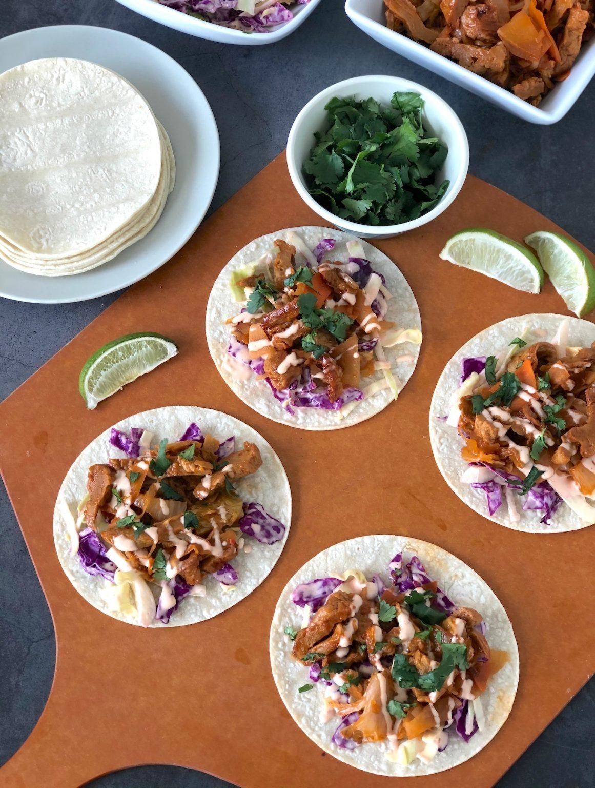 Vegan Korean BBQ Tacos (With Seitan & Kimchi)