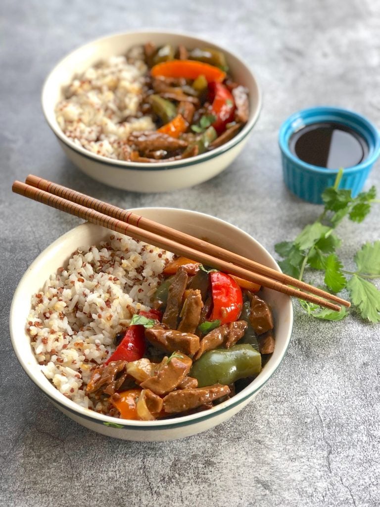Vegan Pepper Steak (Seitan or SteakStyle Plant Protein)