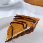 Vegan pumpkin cheesecake with a hint of chocolate