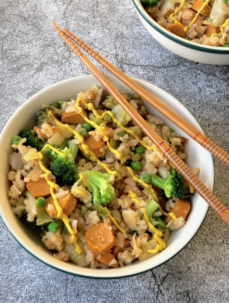 Chicago-Style Vegan Hot Dog Fried Rice