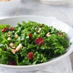 Kale Salad with Cranberries and Cashews