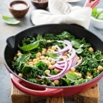 Garlicky Sauteed Kale with Chickpeas and onions