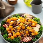 Kale and Butternut Squash Salad with Apples and Cranberries