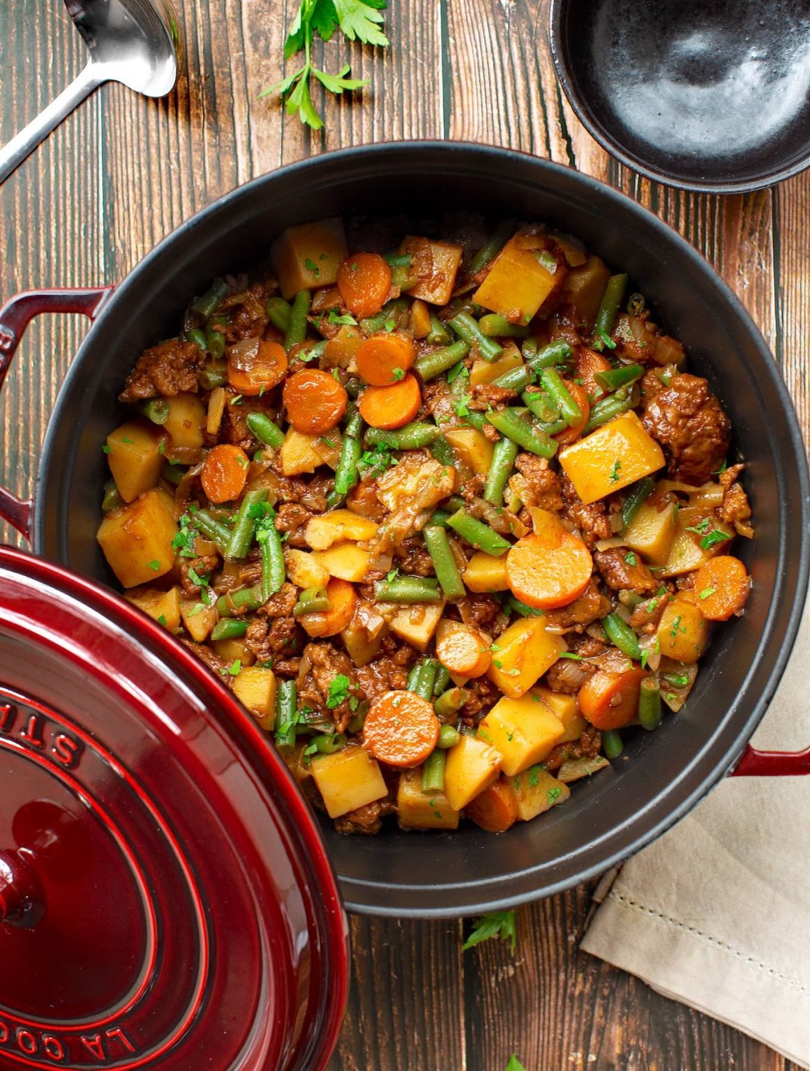 "Beefy" Vegan Seitan Stew with Potatoes & Carrots