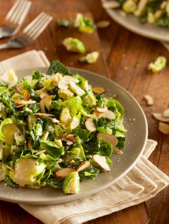 Kale And Brussels Sprouts with Toasted Almonds
